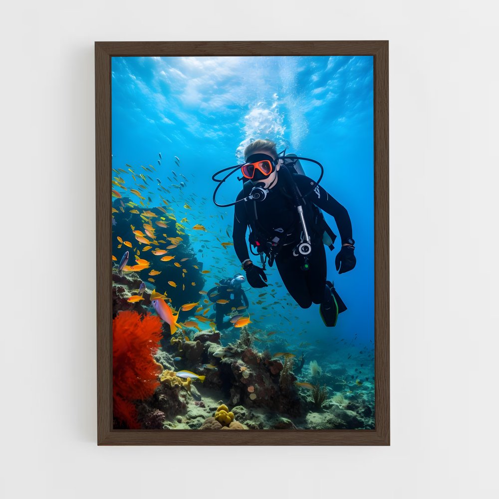 Poster Plongée Colorée – affiche Plongeon depuis une plateforme (vue 5)
